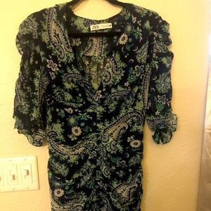 Zara Paisley Ruffle Dress